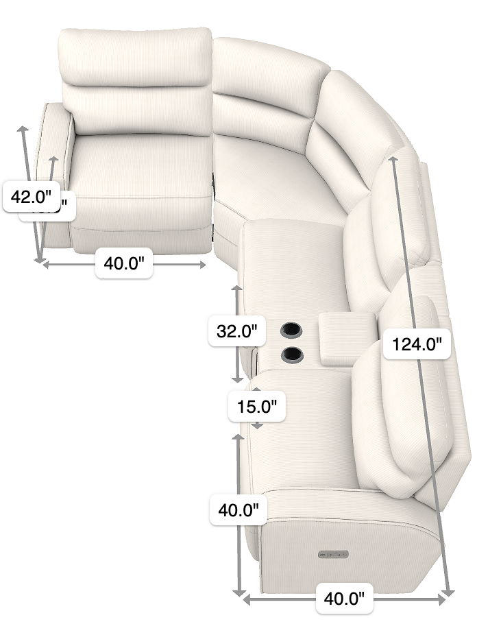 maddox sectional size and dimensions