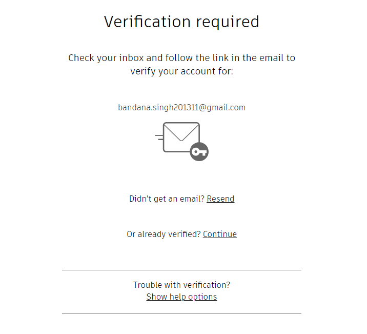 Verification page on Autodesk