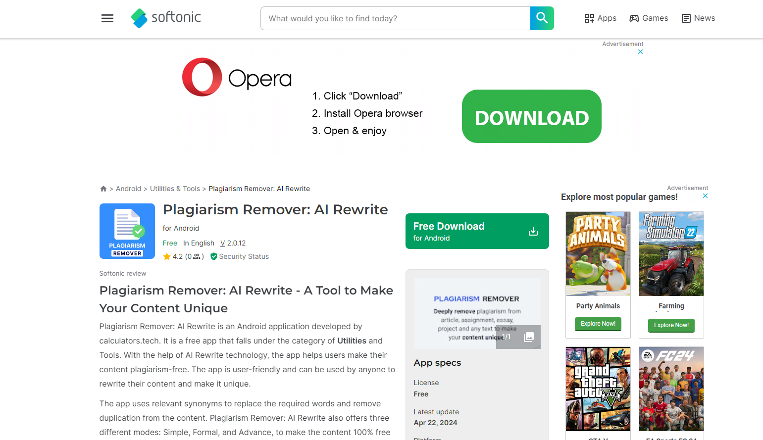 Plagiarism Remover AI Rewrite for Android