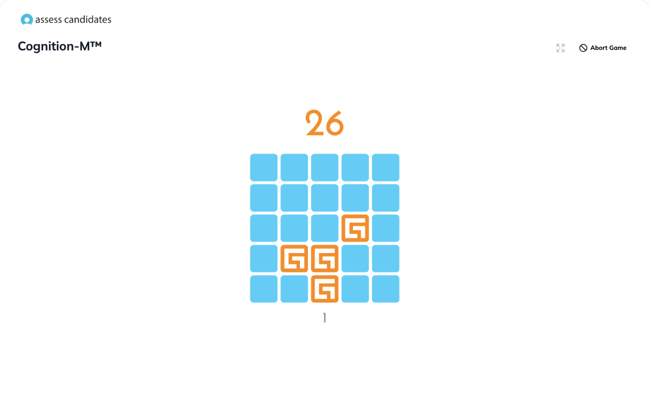 assess candidates cognitive memory game example