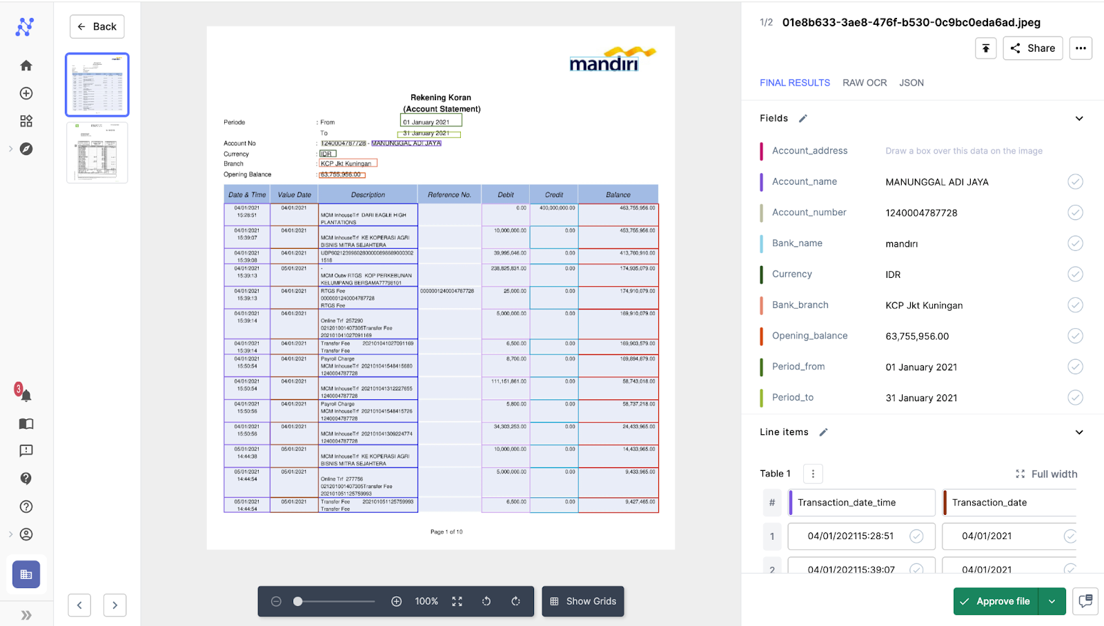 How to extract data from financial statement - Nanonets