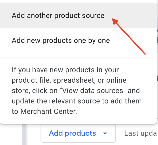Add another product source’
