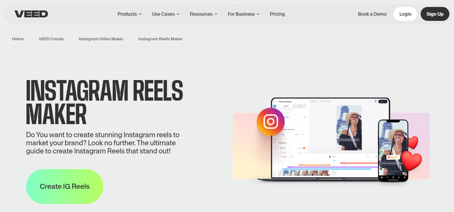 Veed.io Instagram Reels Maker