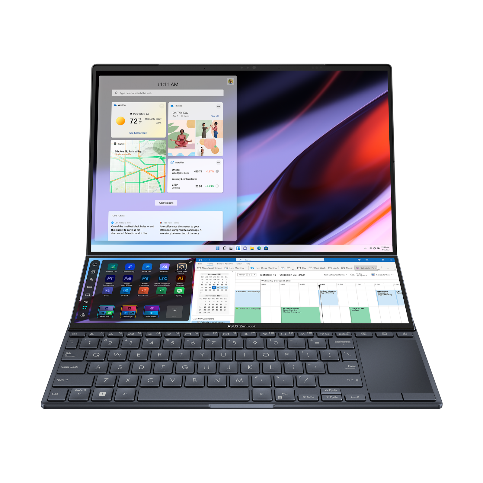 (Contoh laptop yang menggunakan layar OLED, Zenbook Pro 14 Duo OLED (UX8402))