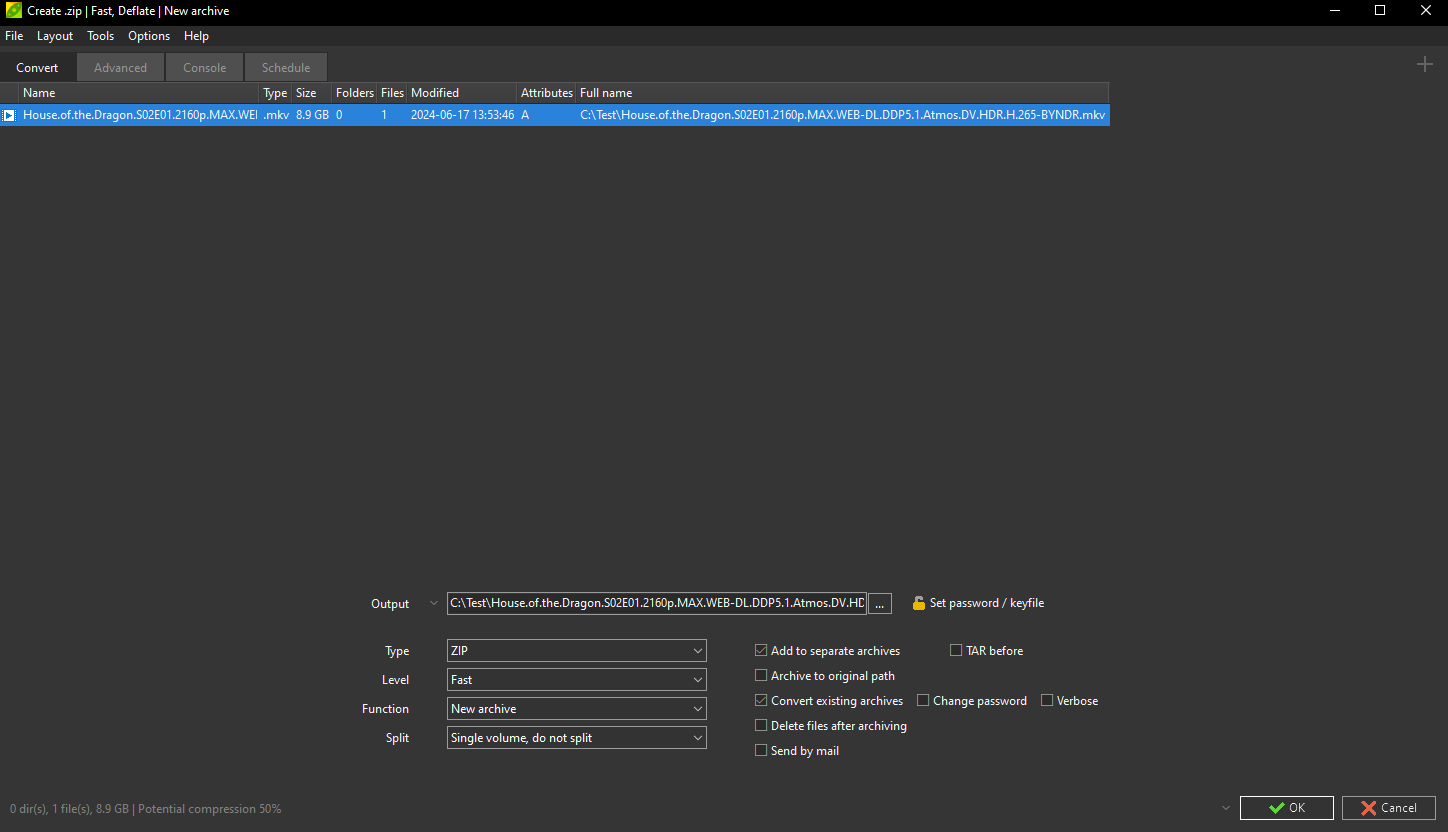 Add file to compress using PeaZip