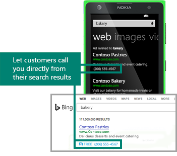 Bing ads click-to-call ads.