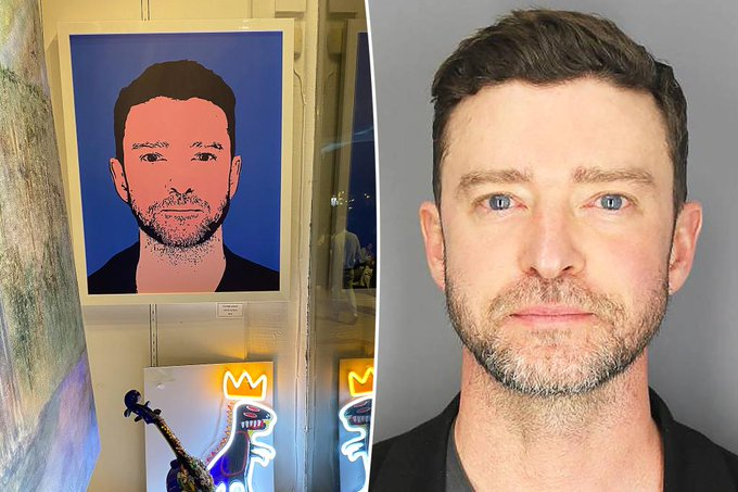 Imagem de conteúdo da notícia "Foto de Justin Timberlake na prisão inspira obra de arte" #1