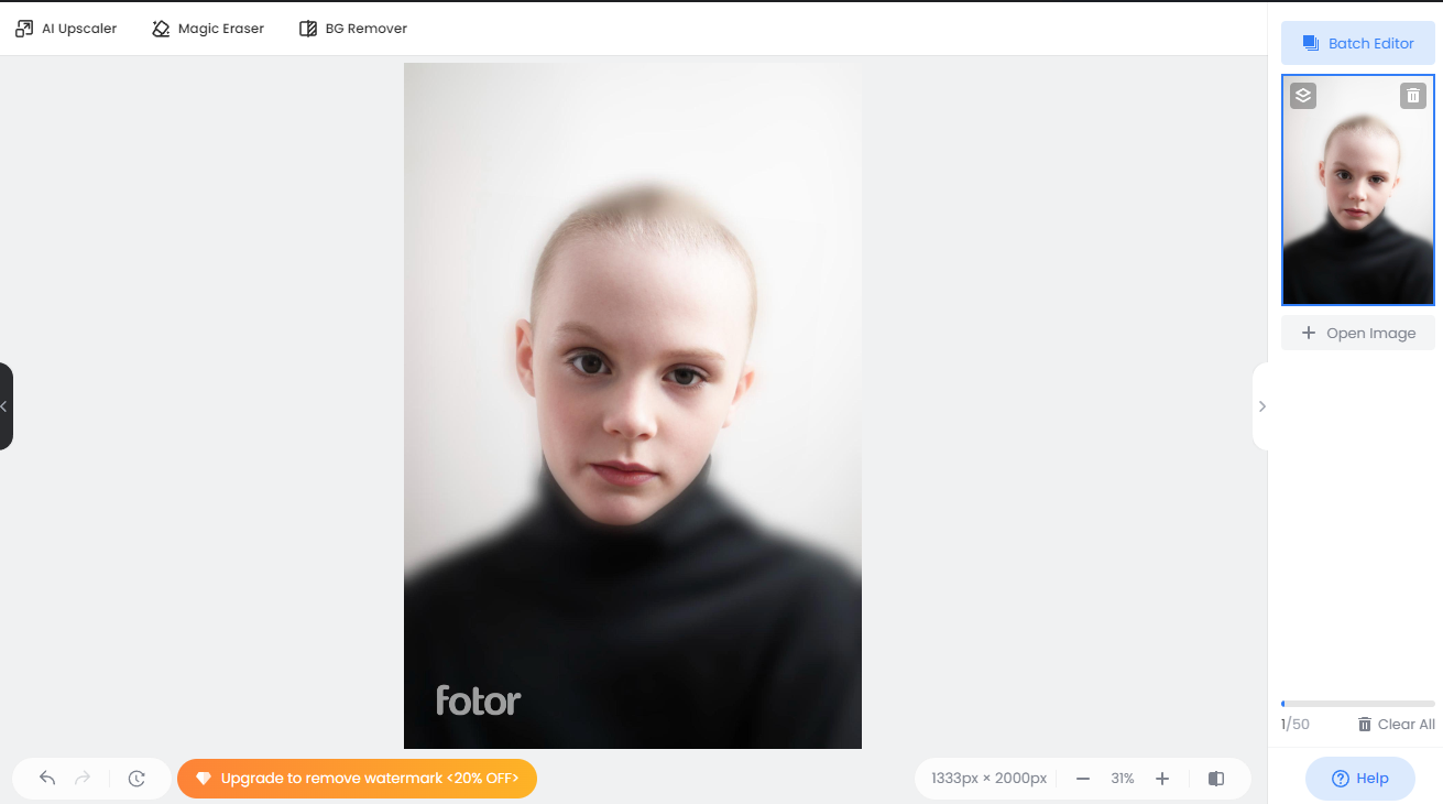 Fotor Free AI Unblur Image