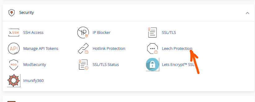 leech protection in cPanel