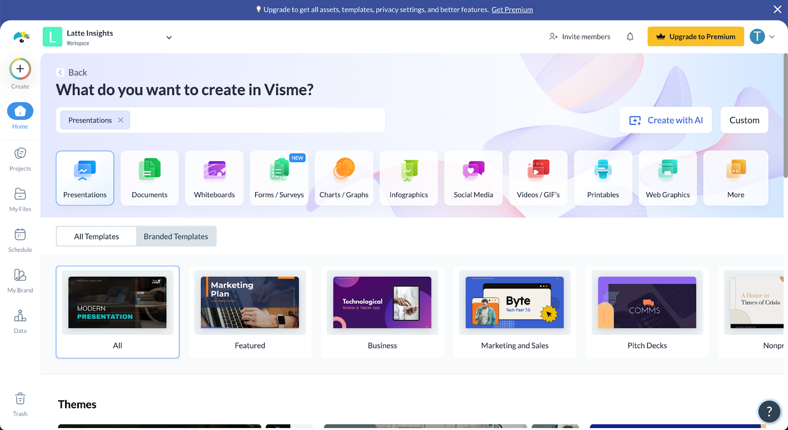 Visme homepage 