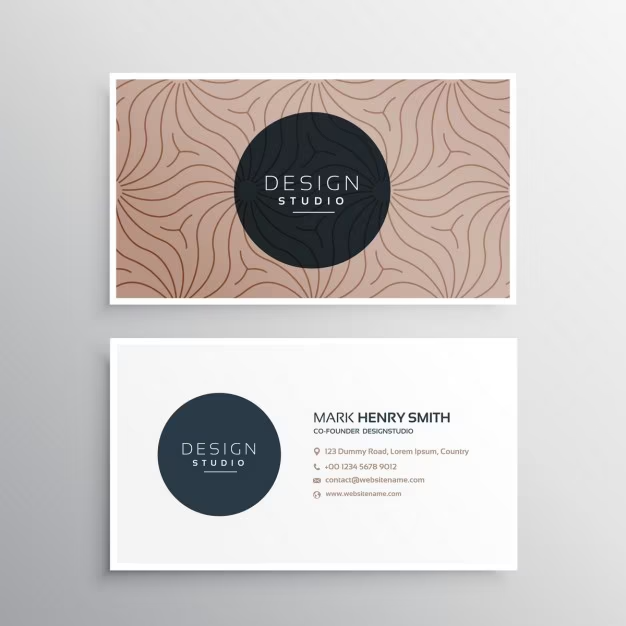 business card with illustrations