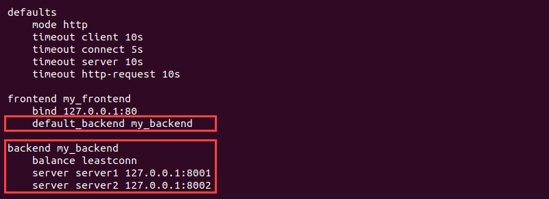 haproxy load balancer backend setup