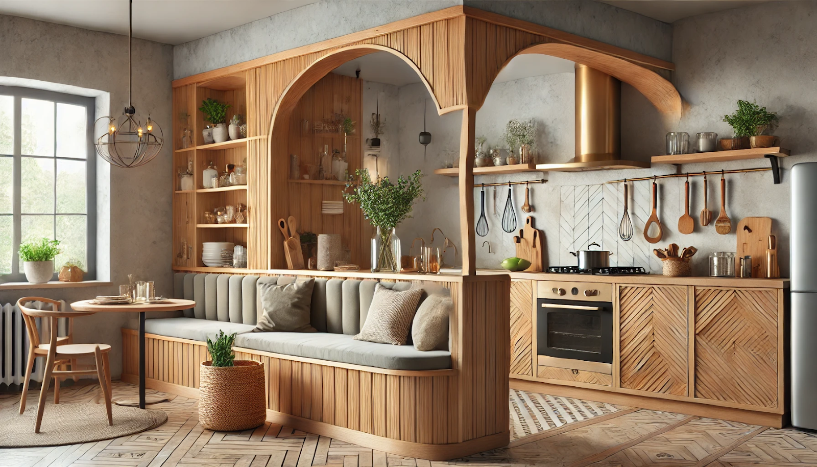 Textured wooden modular kitchen 