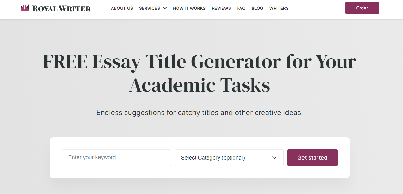 RoyalWriter’s Essay Title Generator