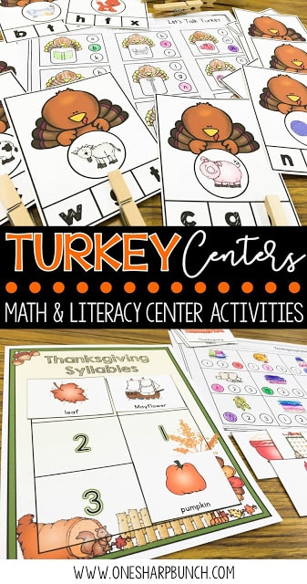 FREE turkey life cycle activities, including pocket chart sentences. Perfect for Thanksgiving centers and turkey time! Keep your kiddos engaged with these turkey activities, adorable turkey crafts and turkey centers!