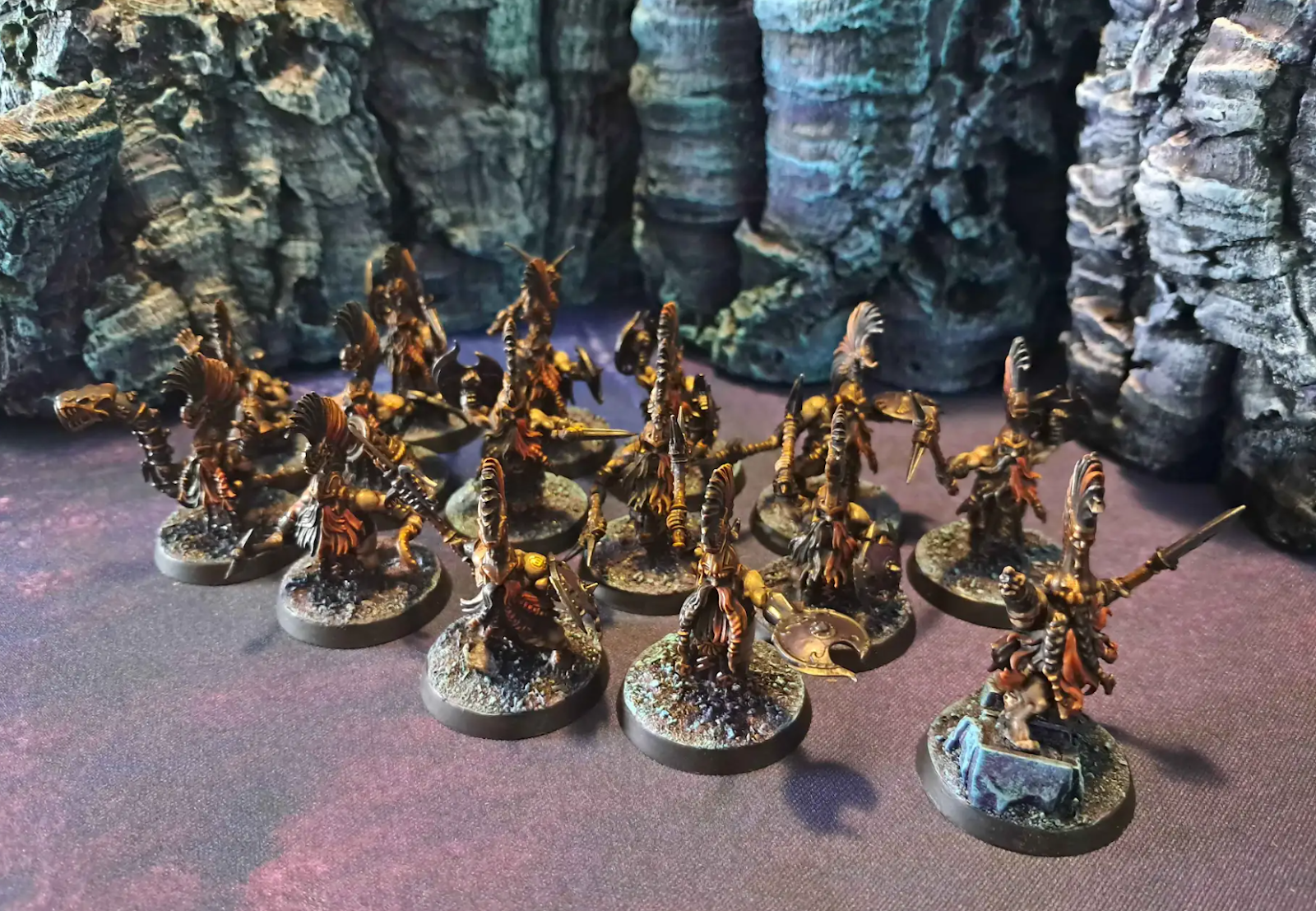 A group of miniature figures Description automatically generated