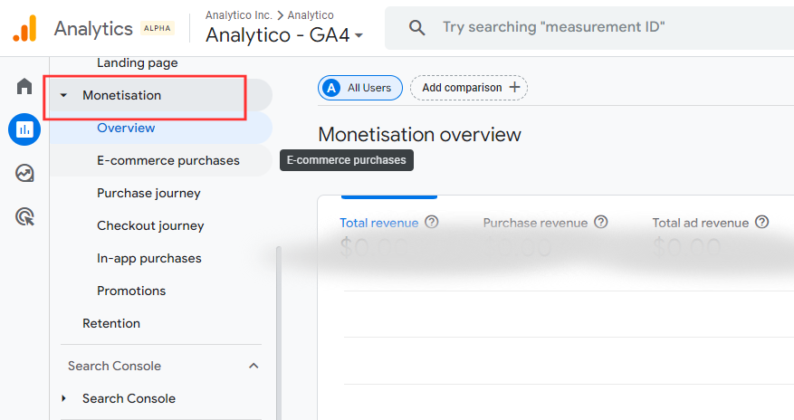 GA4 definition, GA4 Monetization 