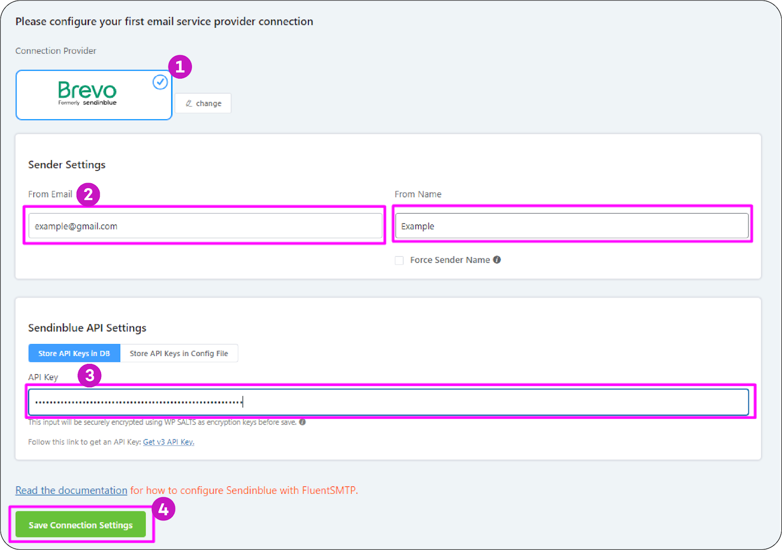 configure brevo with fluentsmtp