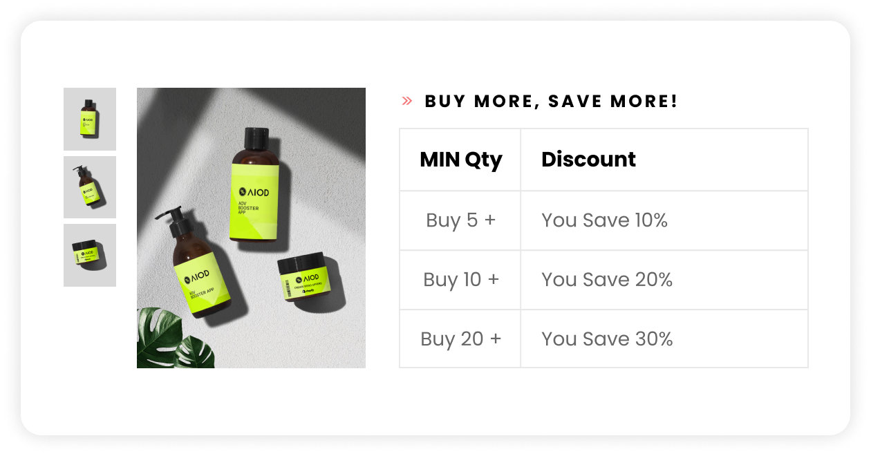 Bulk discounts as Shopify discounts