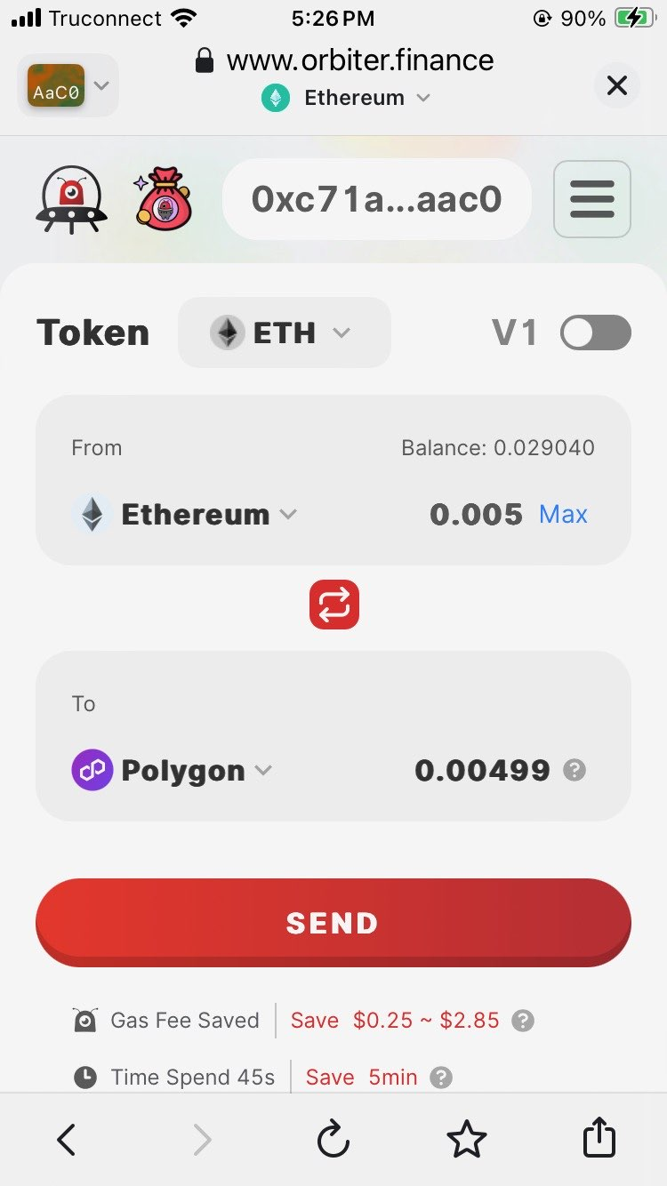 Bridge from Ethereum to Polygon with MEW Mobile