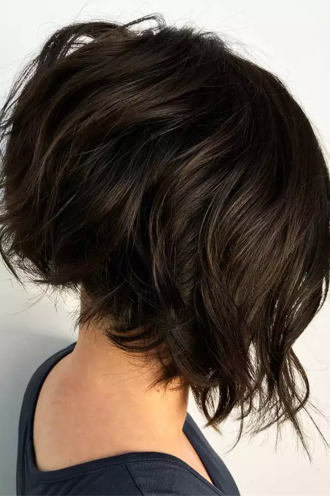Back view of a lady wearing the iconic haircut