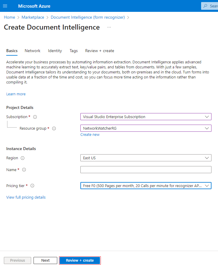 Create Document Intelligence