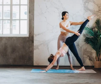 Yoga class for workplace wellbeing 