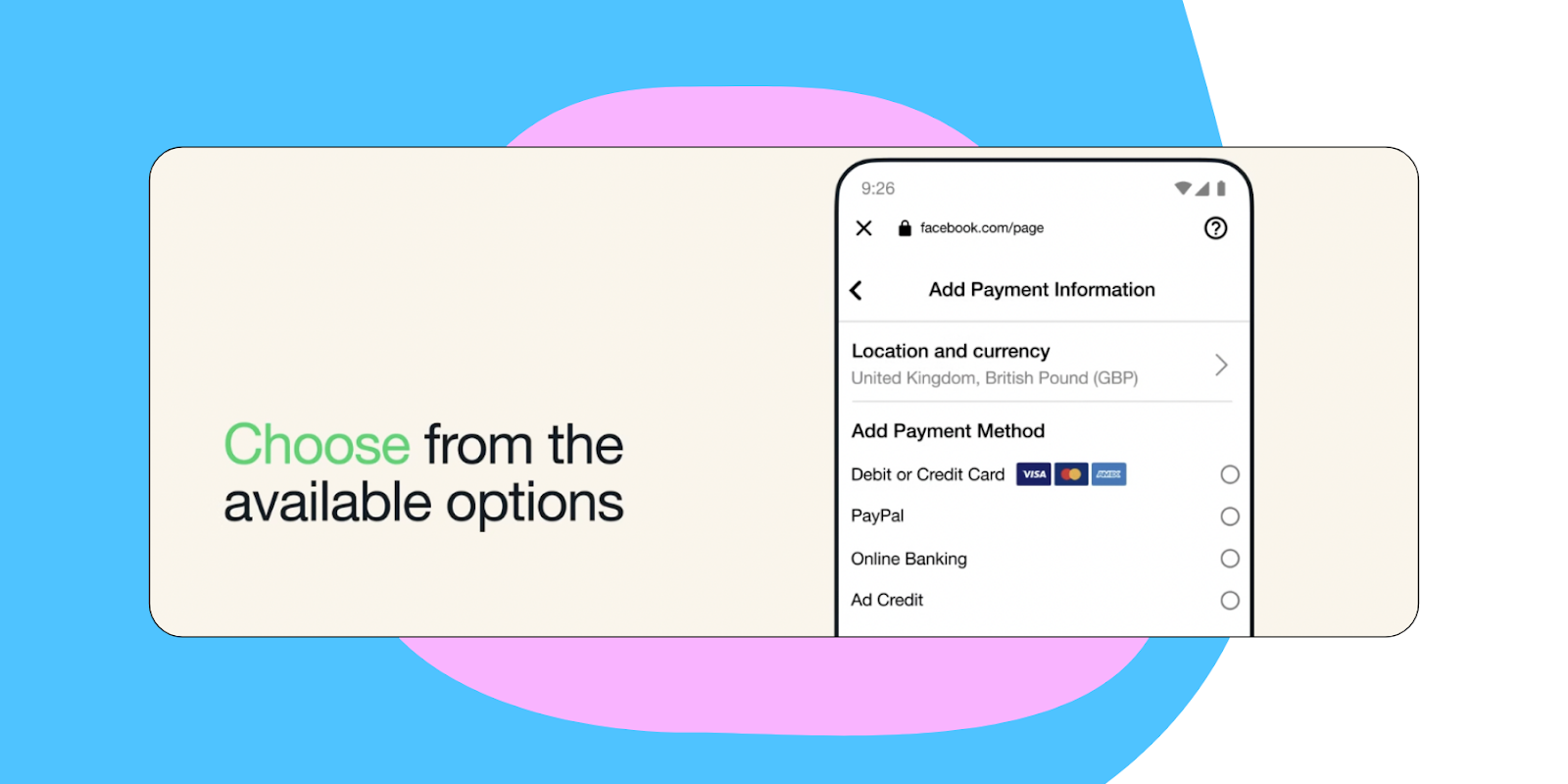 payment options for WhatsApp pay 