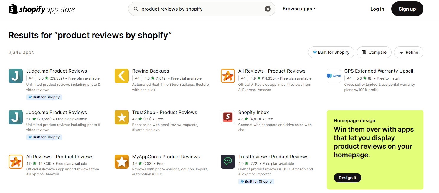 shopify apps store dashboard