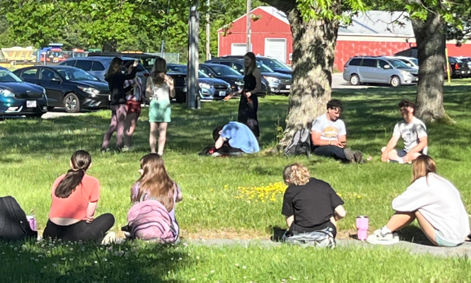 image of seniors enjoying class outside