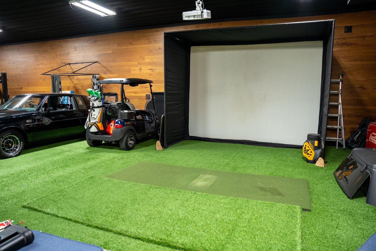 Golf simulator in a pole barn