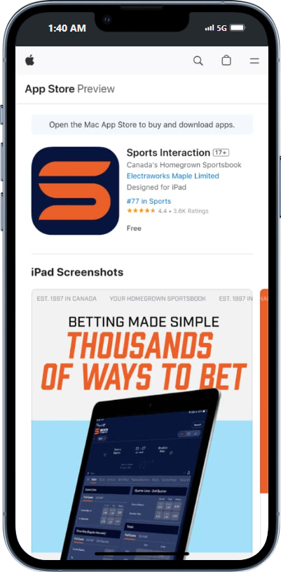 Sports Interaction app iOS