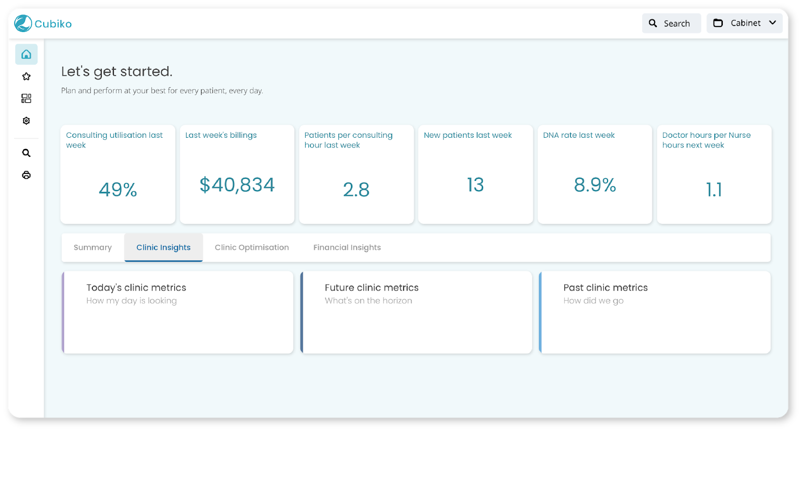 Cubiko dashboard example