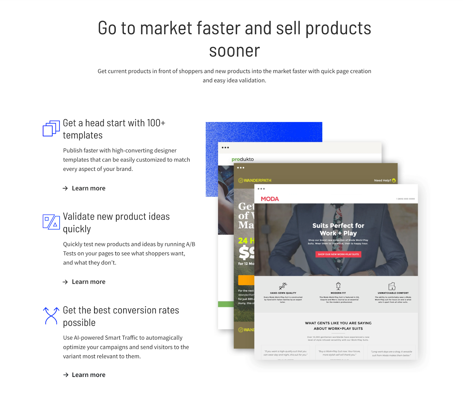 Unbounce ecommerce landing page builder and CRO platform