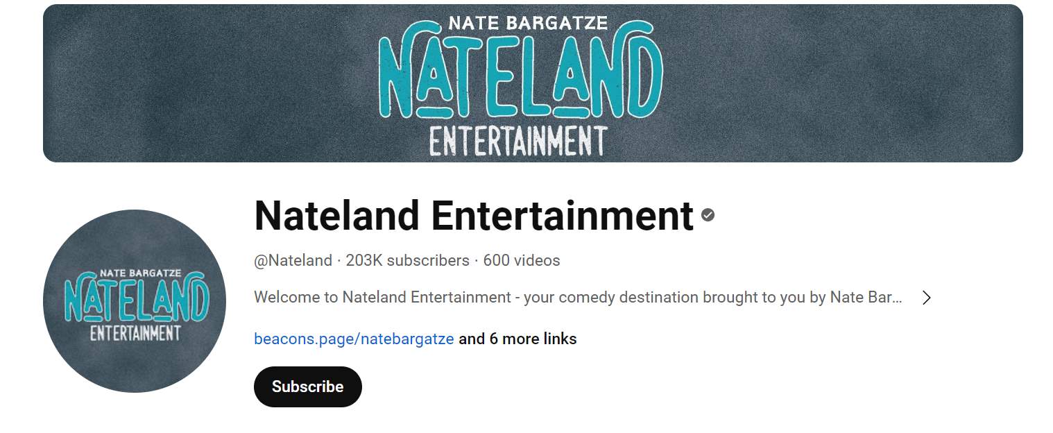 Nate Bargatze Streaming Platform
