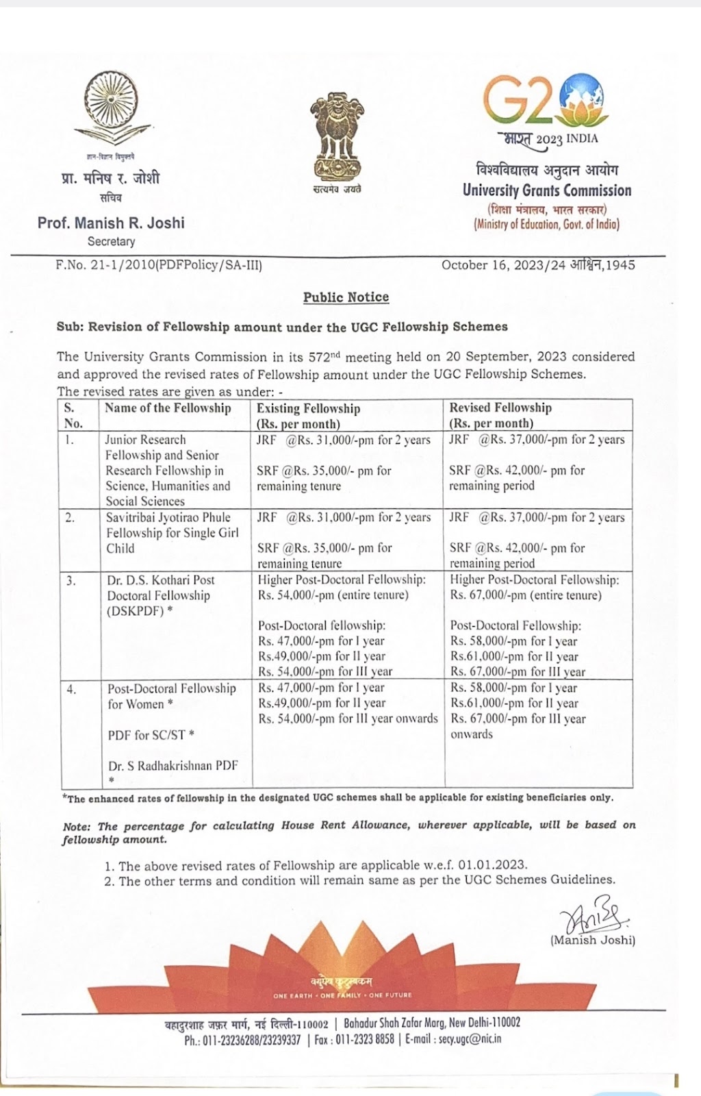 UGC NET JRF FELLOWSHIP