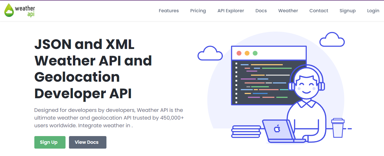 Weather API Homepage