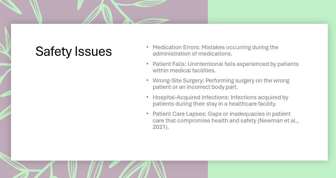 NURS-FPX 4020 Assessment Three: Improvement Plan In-Service Presentation