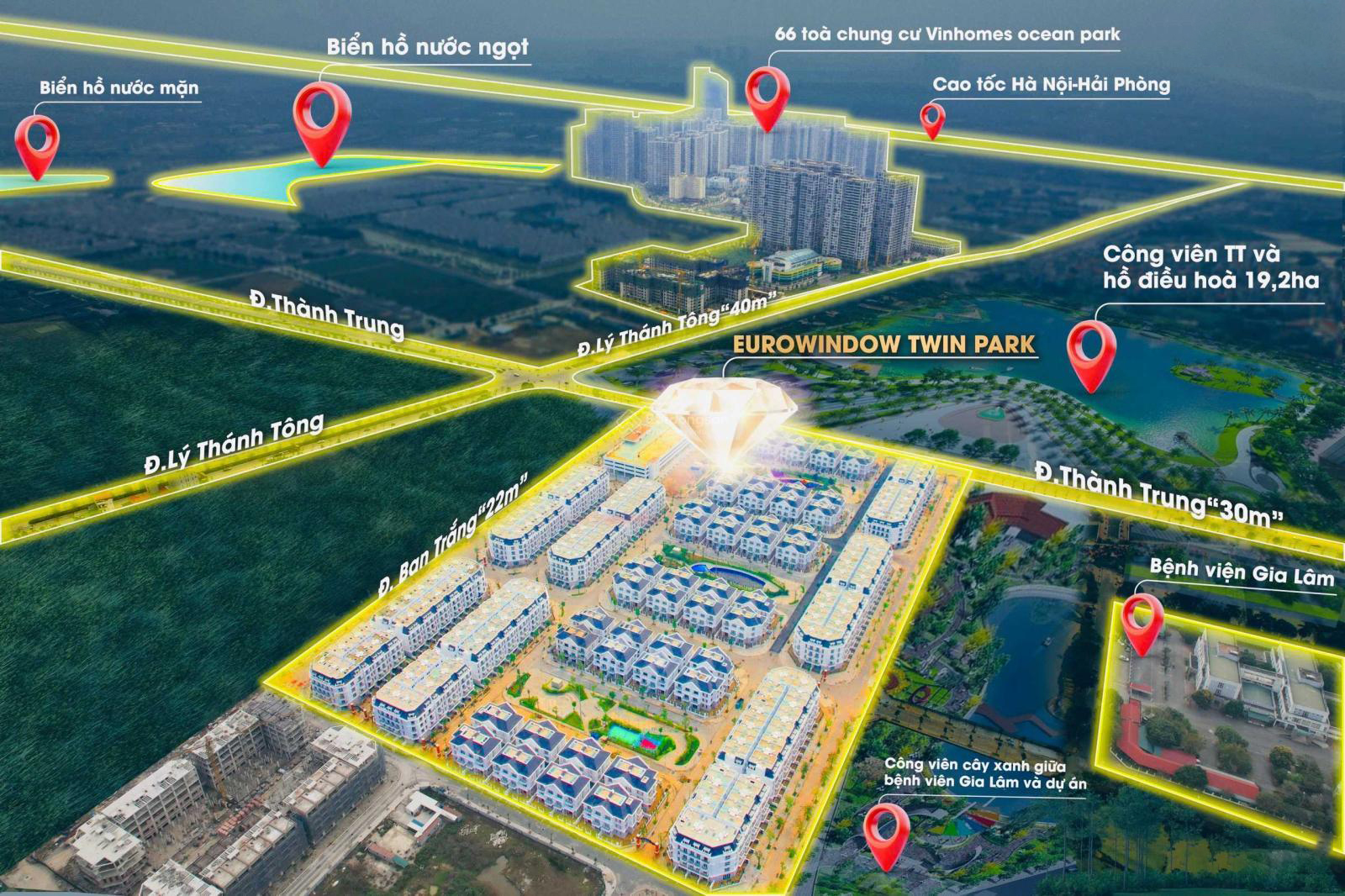 Vị trí Eurowindow Twin Parks Gia Lâm