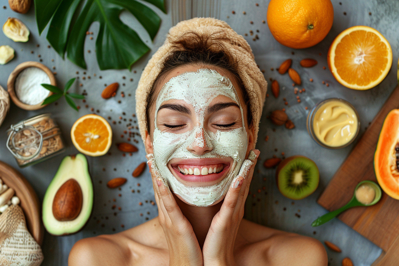 A person enjoying the benefits of their homemade natural skin care routine.