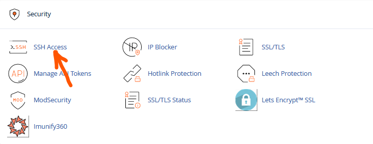 setup SSH access using cPanel