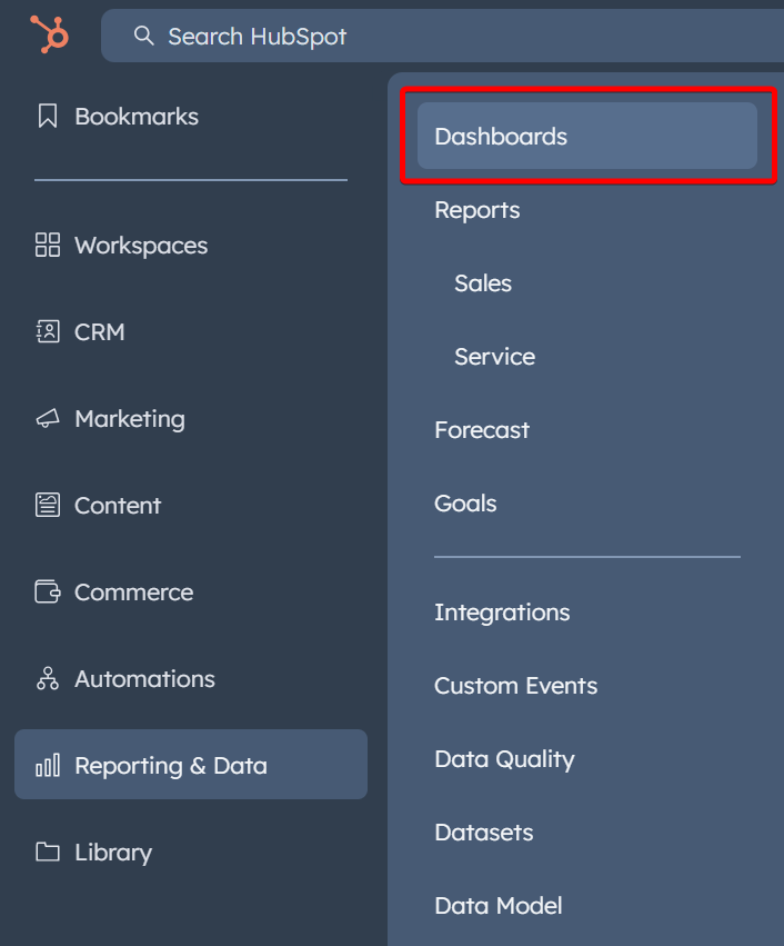 2.1. hubspot marketing dashboard native