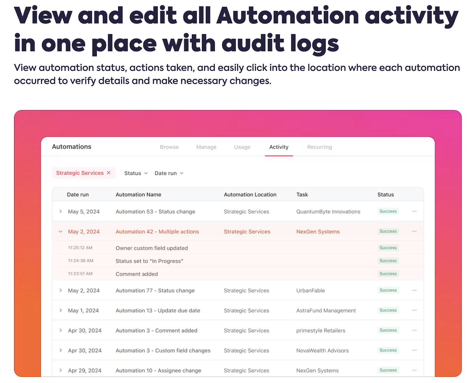 A Workflow Management Platform Should offer robust audit trails and logging capabilities.