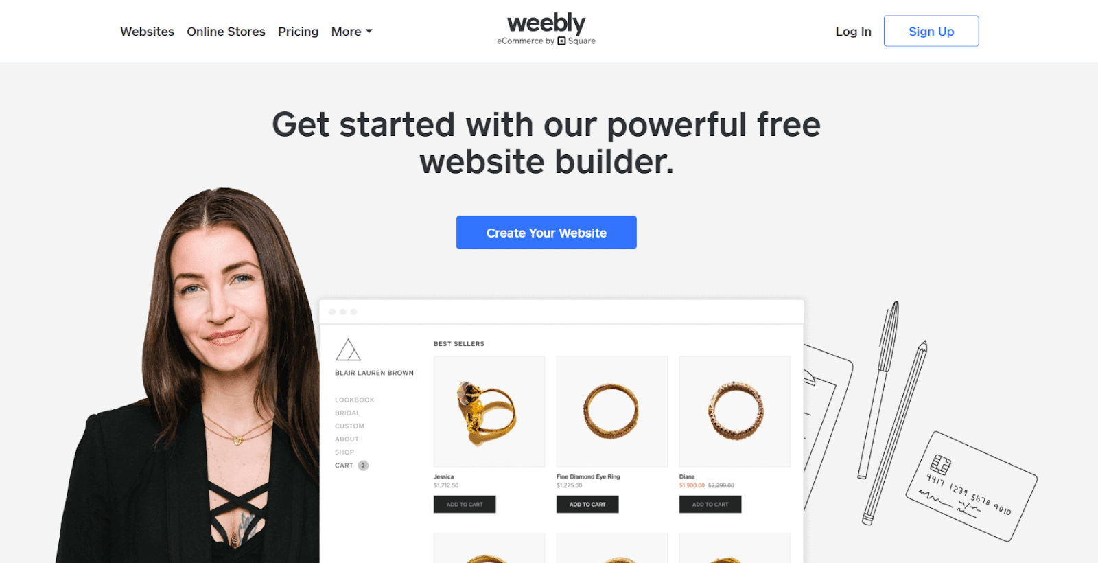 screenshot of Weebly  