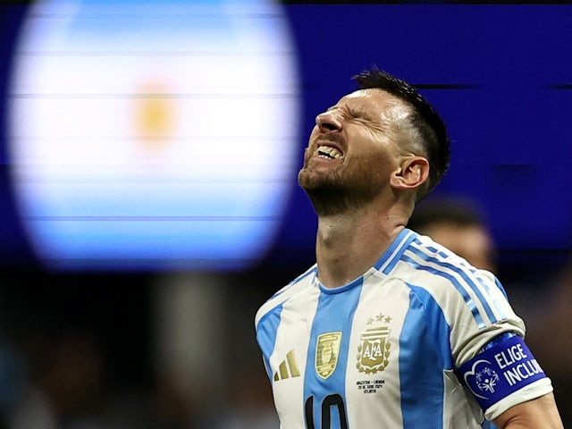 Reaksi Lionel Messi dari Argentina pada 20 Juni 2024