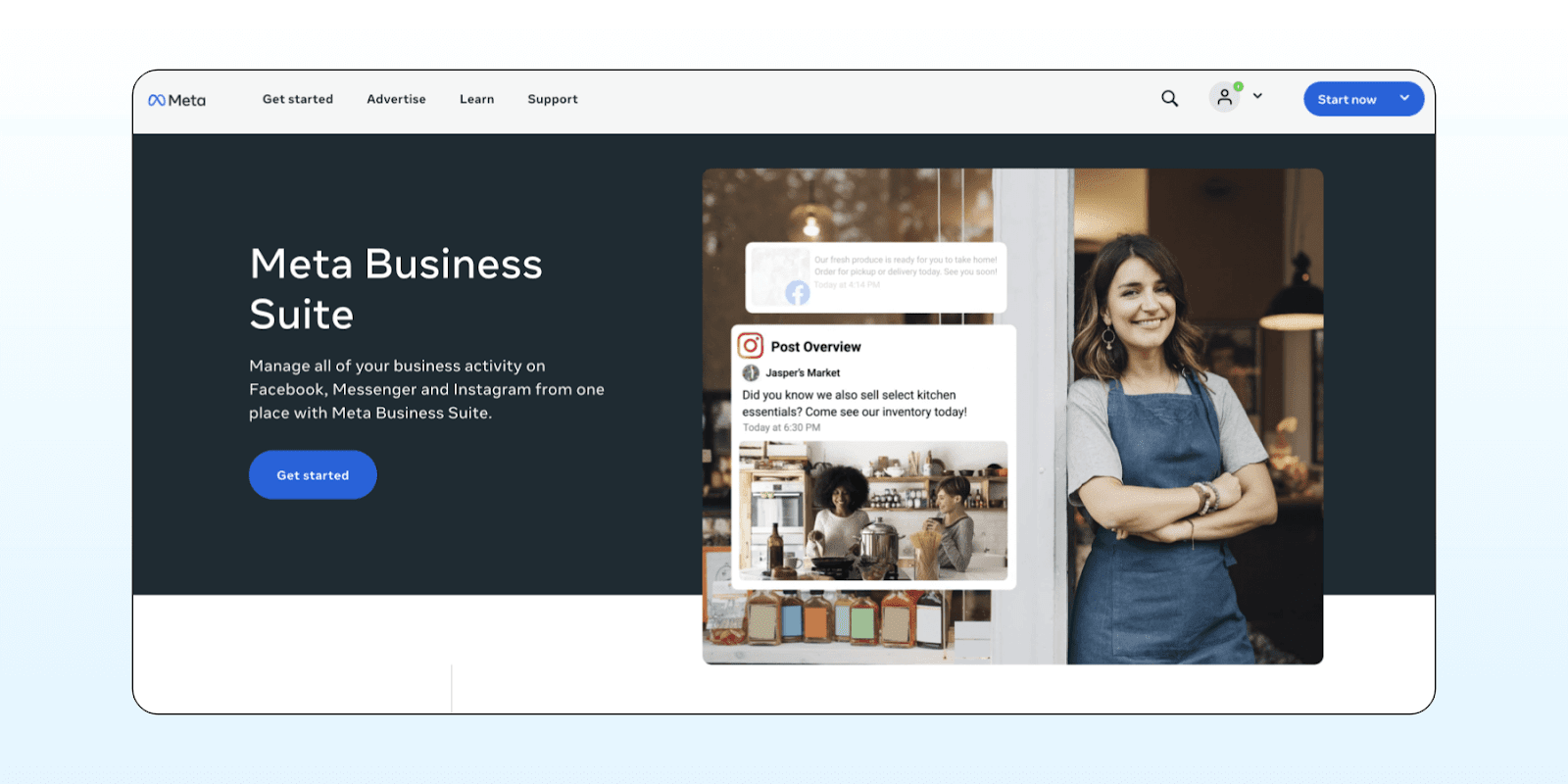 Meta business suite homepage 