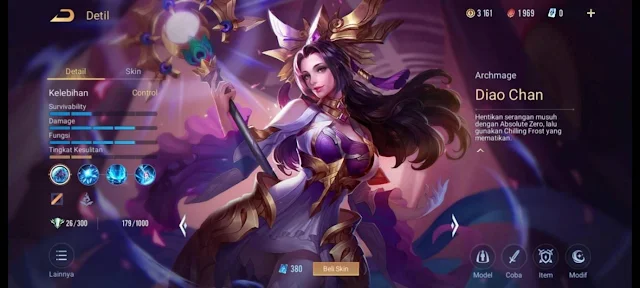 Sang Mage Es yang cantik nan mematikan dari Arena of Valor 2024, Diao Chan