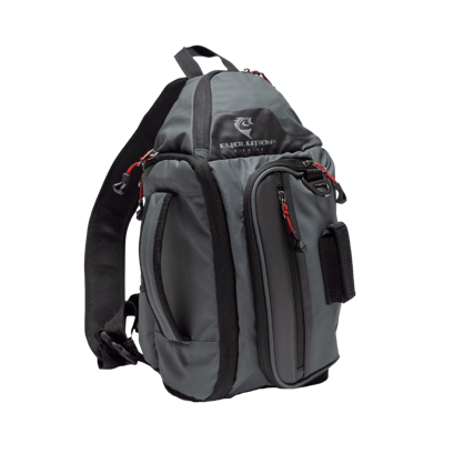 A grey backpack with a black background

Description automatically generated