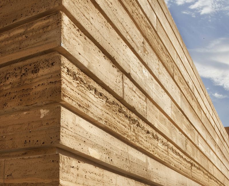 Rammed Earth construction uses compacted natural earth to create strong and durable walls. This ancient building method is known for its thermal mass properties and sustainability.