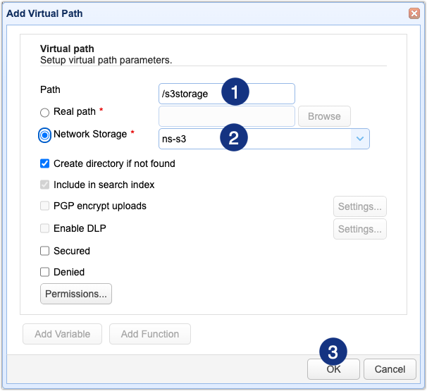 Adding a virtual path within the JSCAPE MFT Server